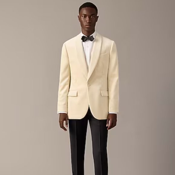 Ivory Velvet Shawl Collar Blazer 34 Short